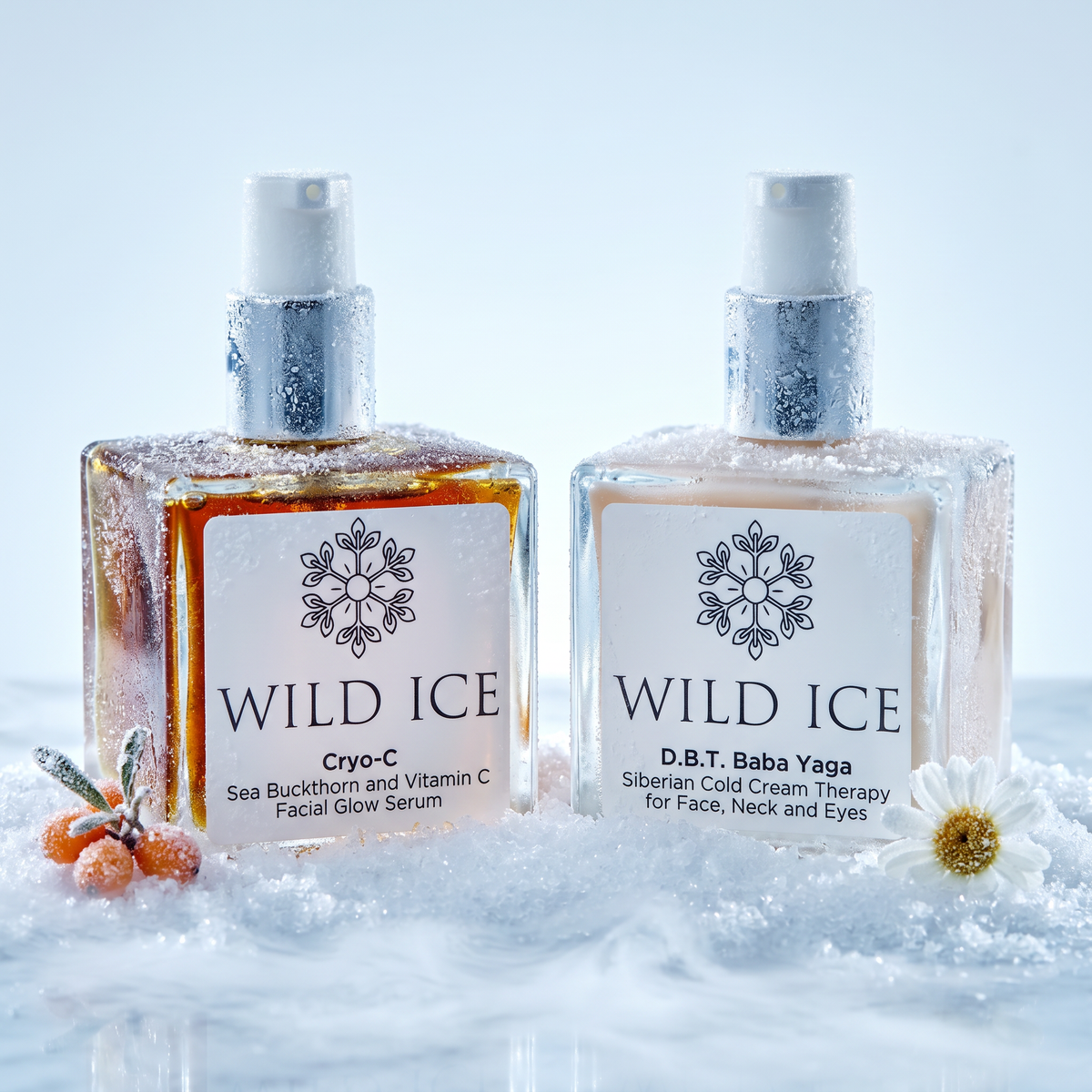 The Glow Duo, both bottles: vitamin C serum and peptide cream