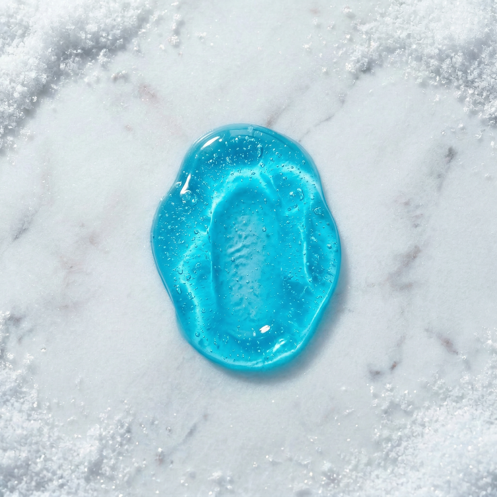 B-Meltee cleanser swatch, a cool translucent blue gel (same formula as the full size)