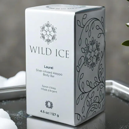 Laurel: Aleppo Body Bar with Laurel &amp; Silver for A Natural, Earthy Lather &amp; Antimicrobial Protection, for Sensitive Skin