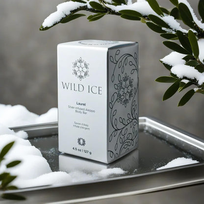 Laurel: Aleppo Body Bar with Laurel &amp; Silver for A Natural, Earthy Lather &amp; Antimicrobial Protection, for Sensitive Skin