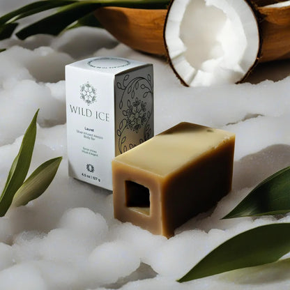 Laurel: Aleppo Body Bar with Laurel &amp; Silver for A Natural, Earthy Lather &amp; Antimicrobial Protection, for Sensitive Skin