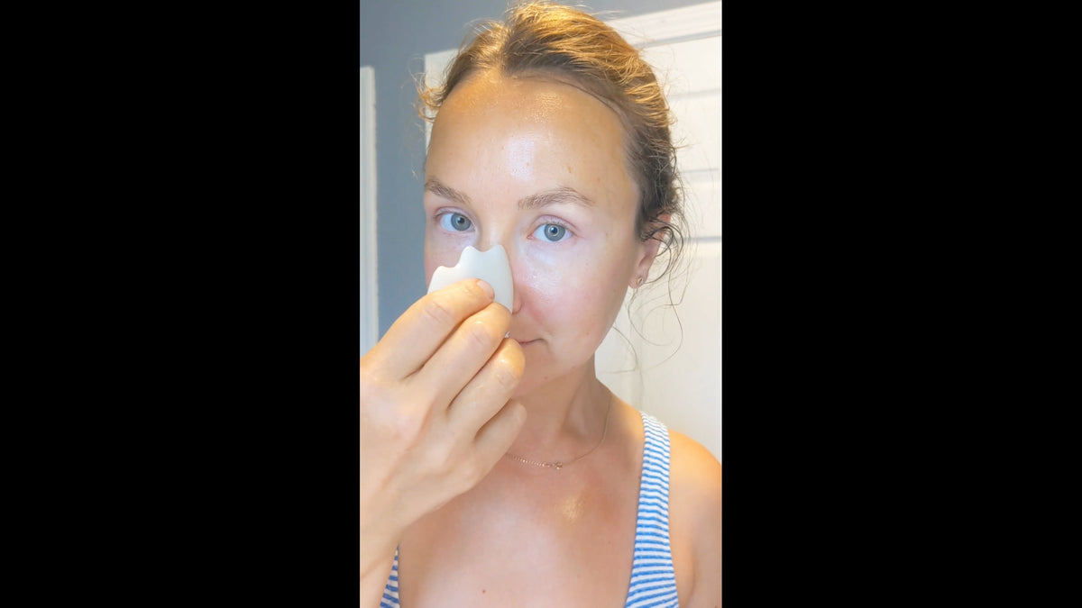 Gua sha face massage technique tutorial with Cryo-C serum