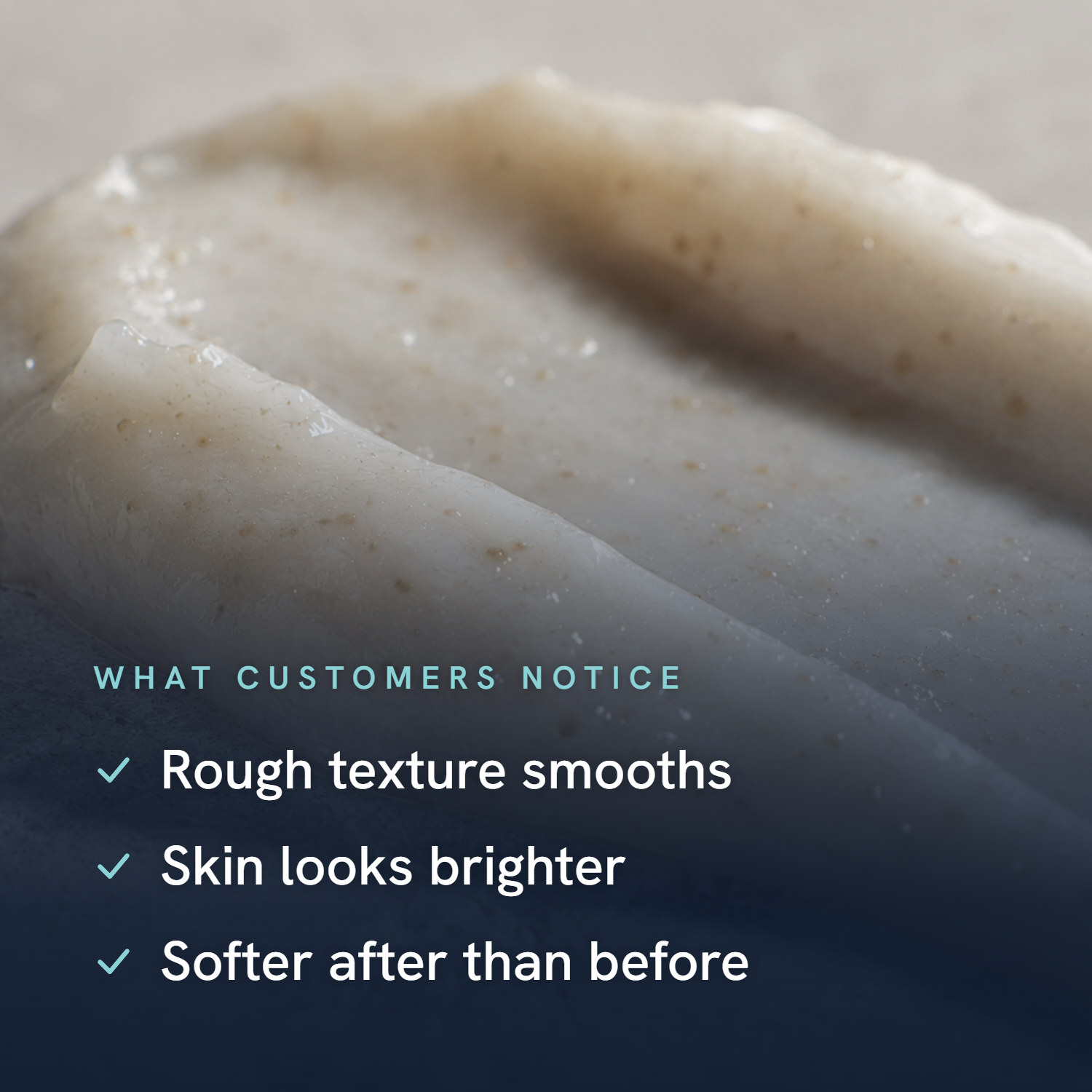 Yuki-Onna benefits checklist: rough texture smooths, skin looks brighter, softer after than before
