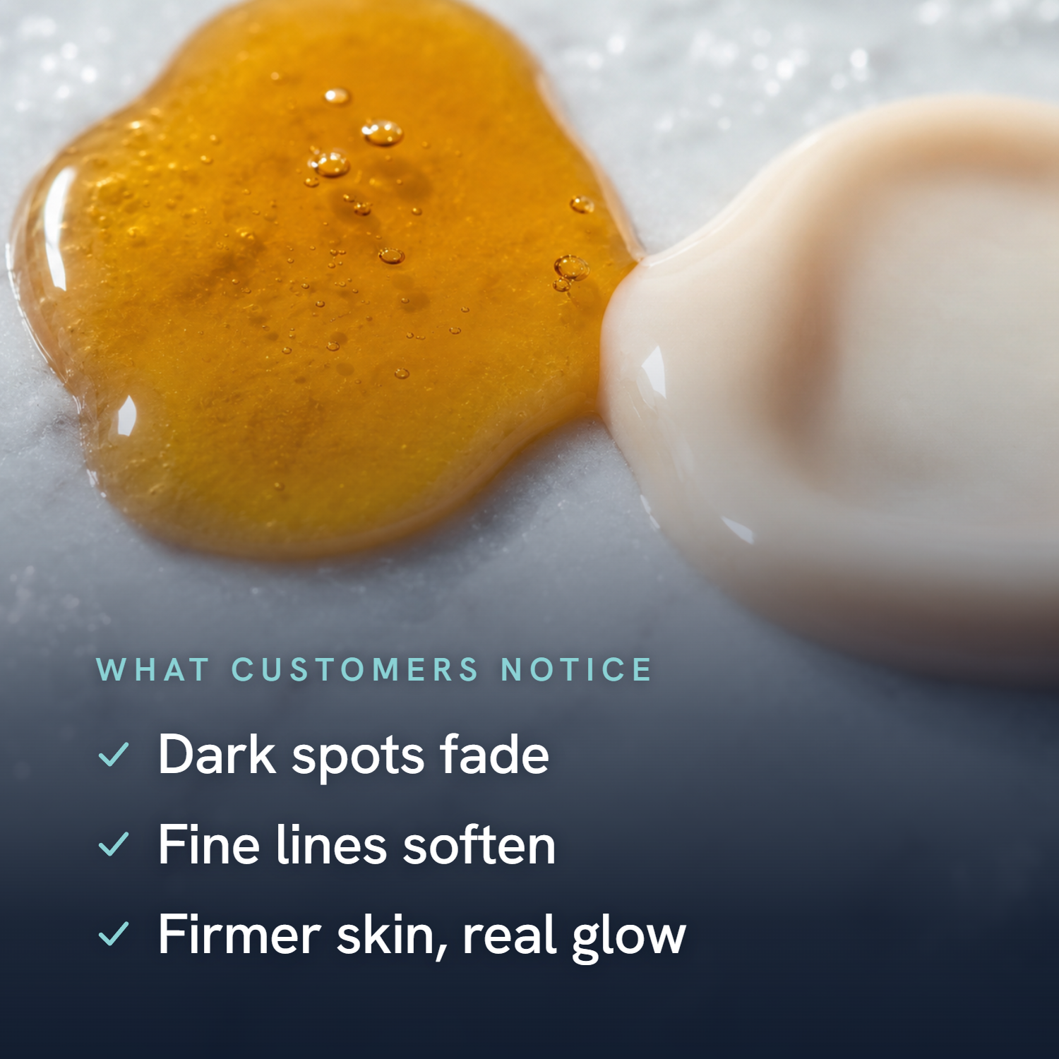 The Glow Duo benefits checklist: dark spots fade, fine lines soften, firmer skin with real glow