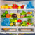 Fridge filled with natural products.
