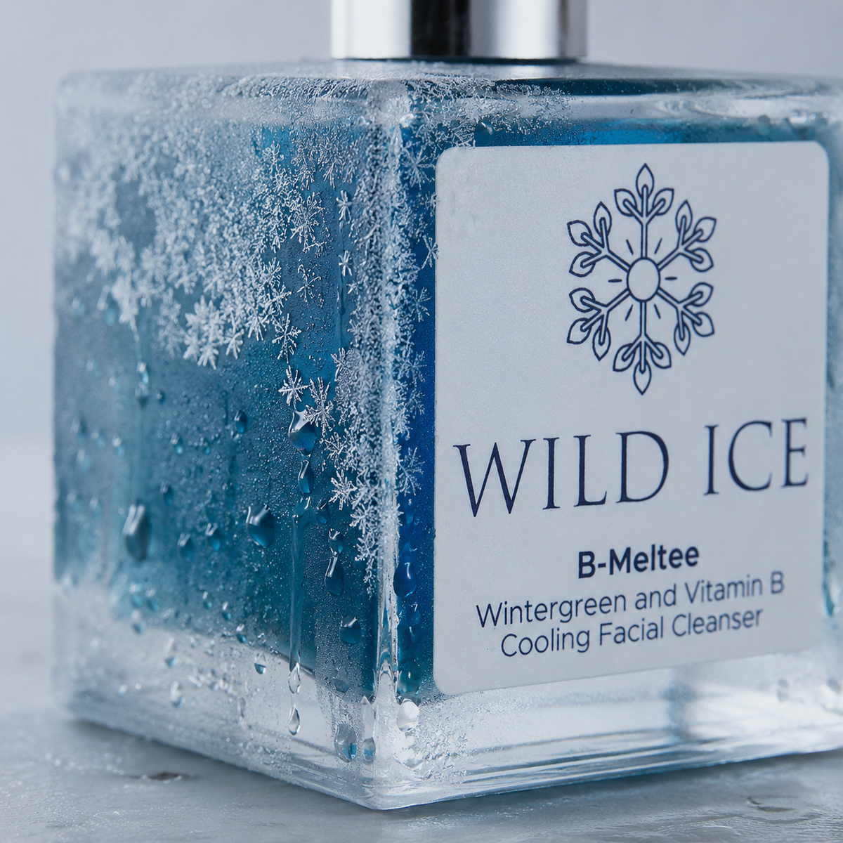 B-Meltee: Cooling Niacinamide Cleanser, cold-preserved skincare by Wild Ice Botanicals, close-up detail