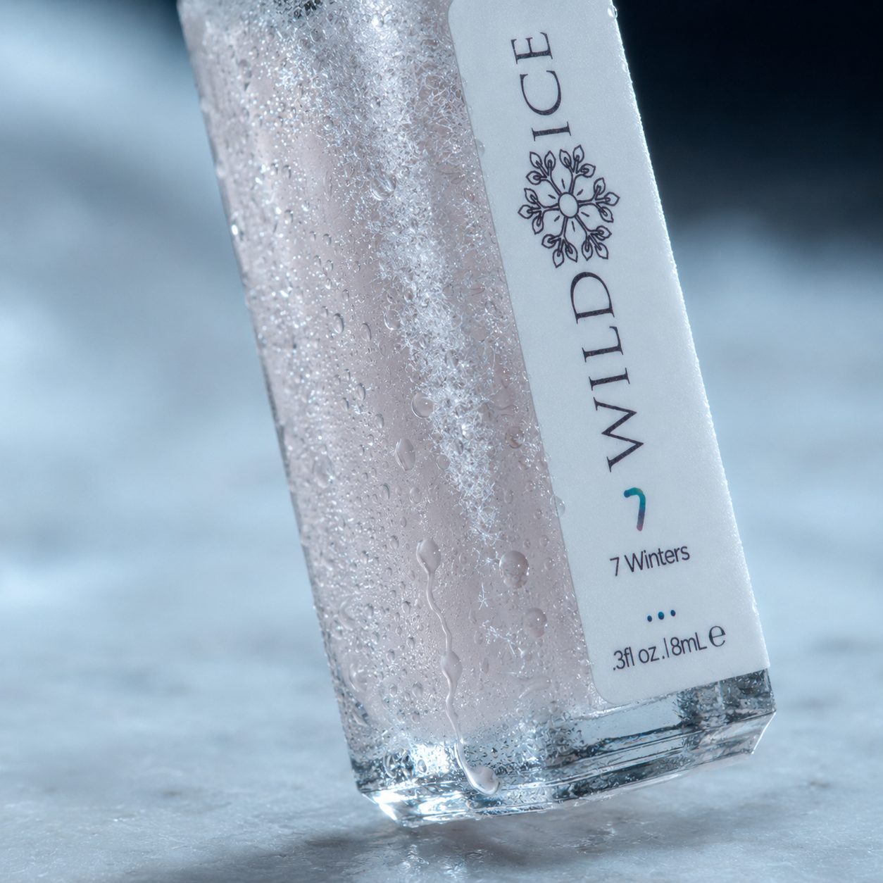 Mini 7 Winters Collagen Tripeptide Plumping Hydration Treatment, cold-preserved skincare by Wild Ice Botanicals, close-up detail