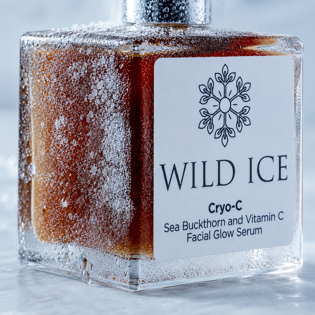 Cryo-C: Vitamin C Glow Serum, cold-preserved skincare by Wild Ice Botanicals, close-up detail