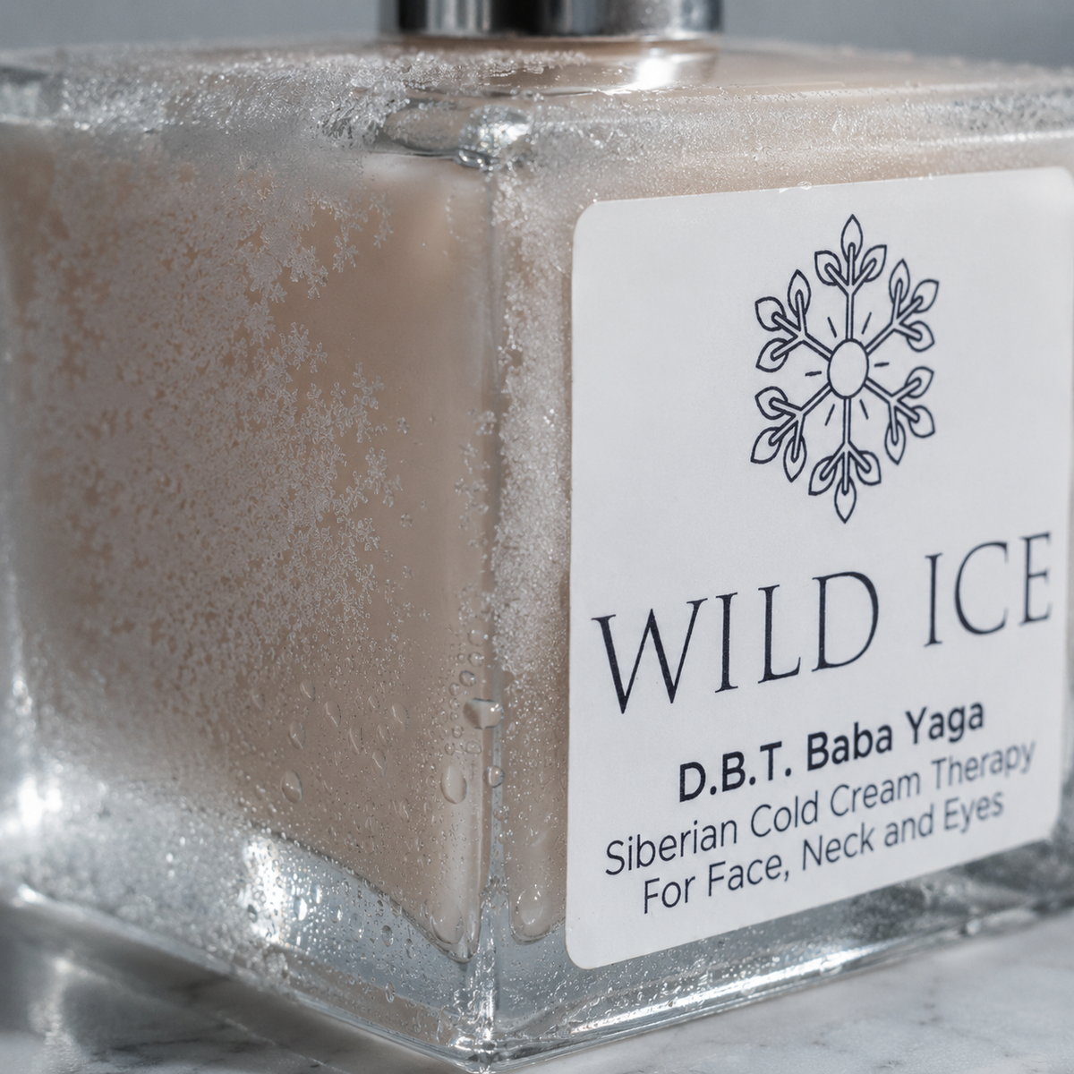 D.B.T. Baba Yaga: Peptide & Ceramide Face Cream, cold-preserved skincare by Wild Ice Botanicals, close-up detail