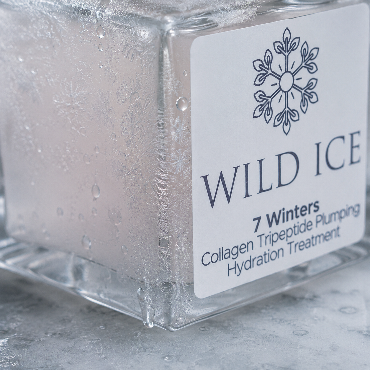 7 Winters: Collagen & Tripeptide Plumping Serum, cold-preserved skincare by Wild Ice Botanicals, close-up detail