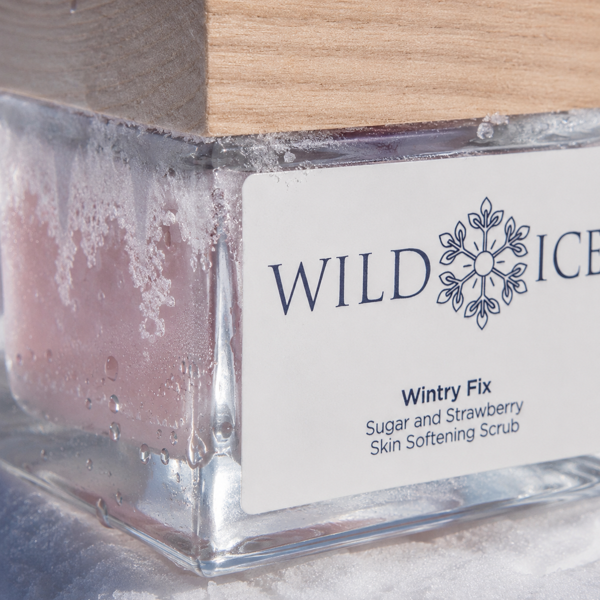 Wintry Fix jar frost-edge label detail