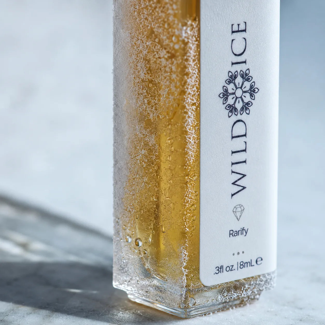 Rarify bottle frost-edge label detail