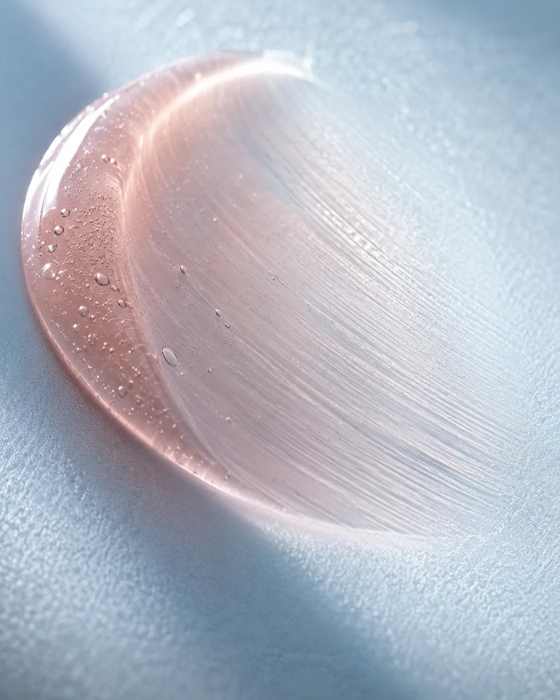 The collagen veil, gel smoothed into a backlit film