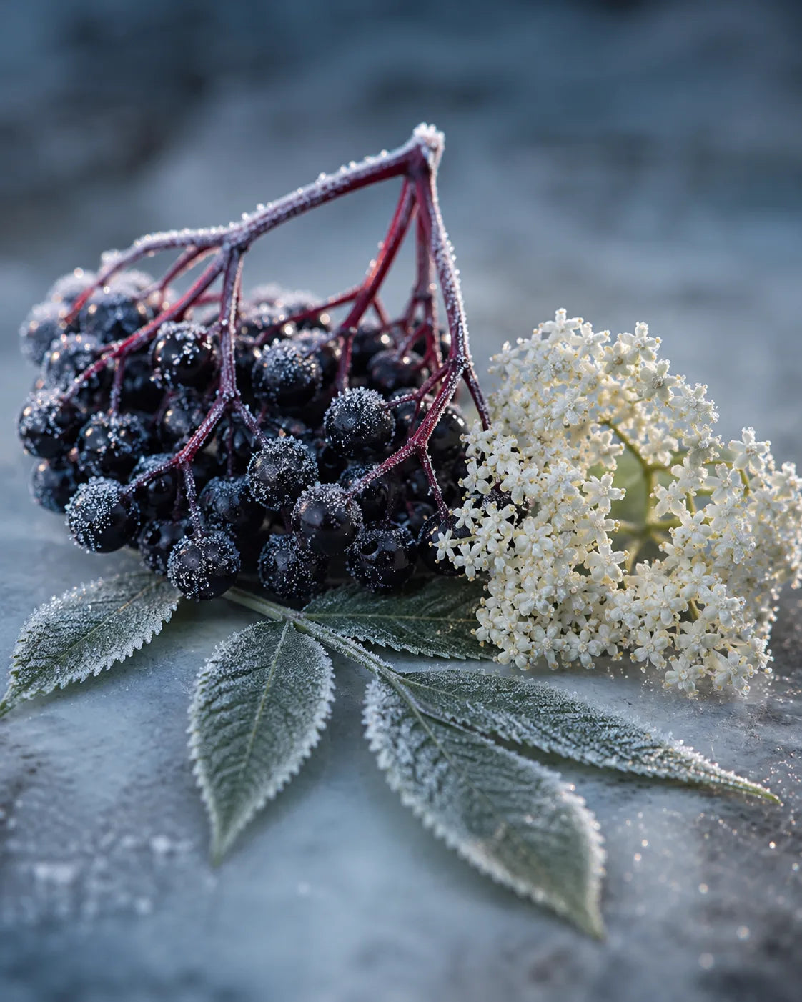 Frosted elderberry arrangement