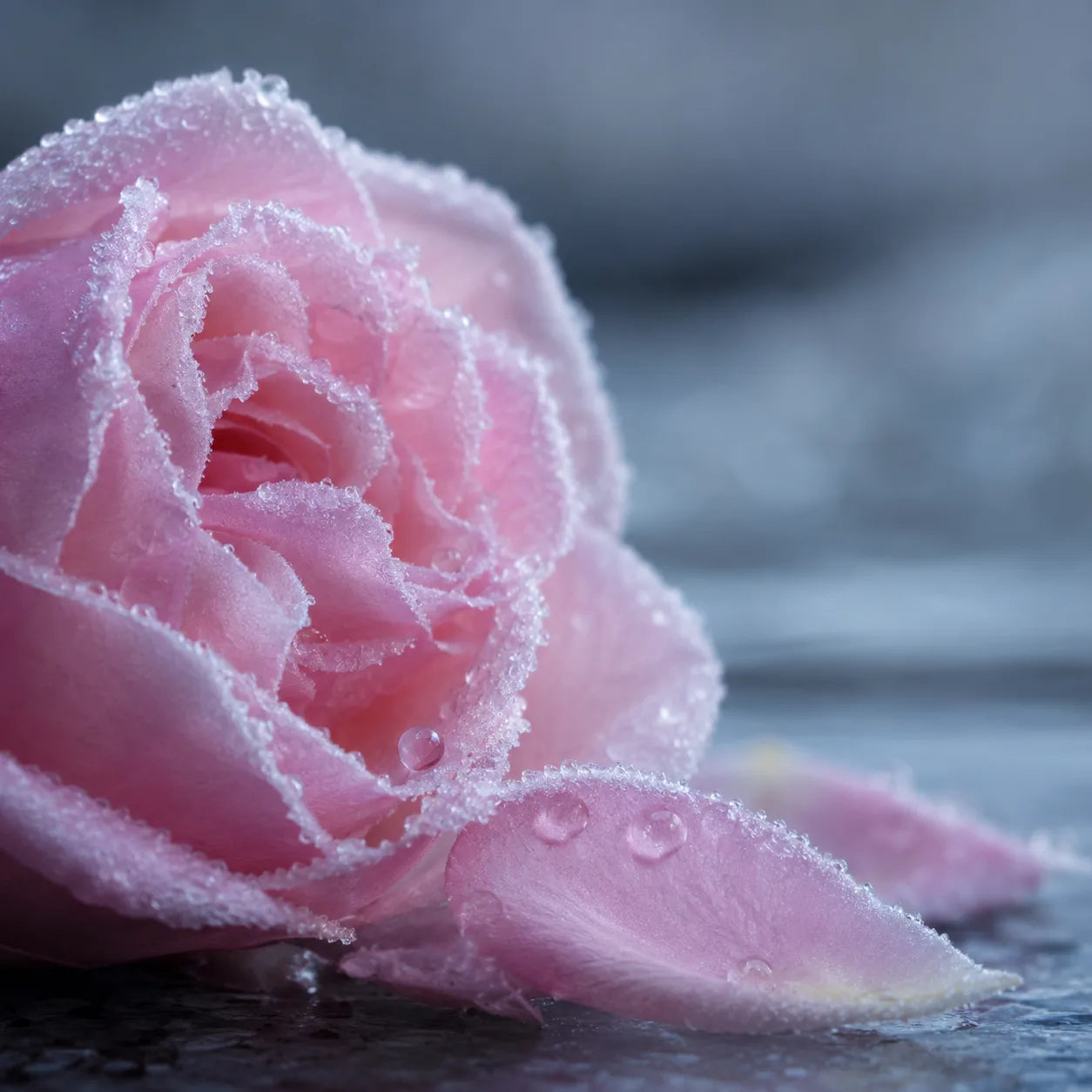 Rose damascena at first frost